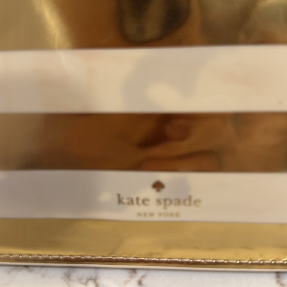 Kate Spade Gold and Cream Striped Clutch - Picture 2 of 5